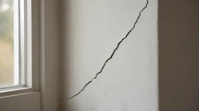 Scheur in een gestucte binnenmuur