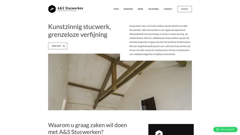Website van A&S Stucwerken B.V.