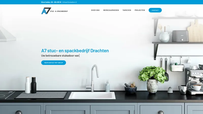 Website van A7 Stuc- en spackbedrijf Drachten