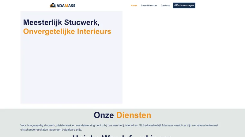 Website van Adamass.afwerking