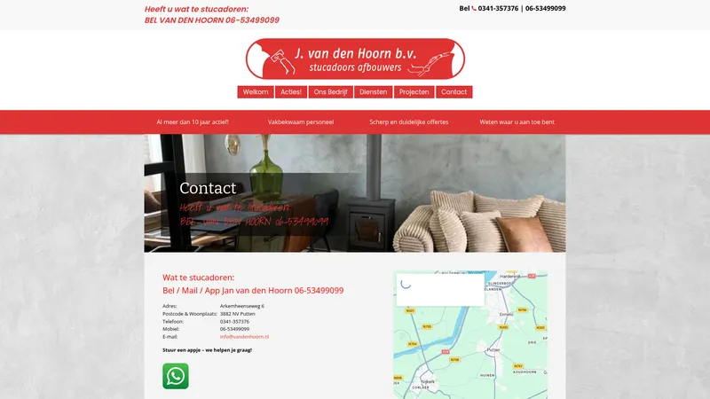 Website van Afbouwbedrijf J. van den Hoorn B.V.