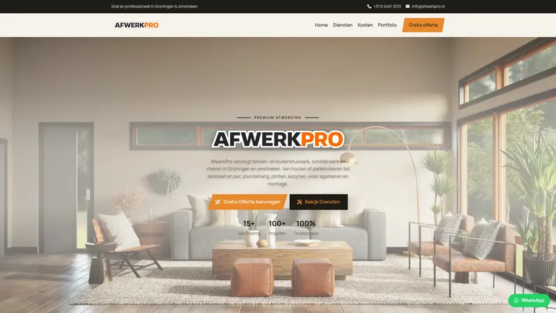 Website van Afwerk Pro