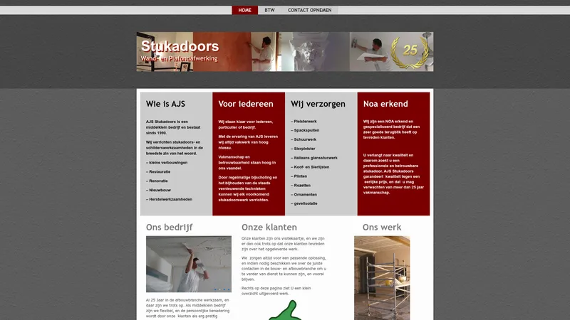 Website van AJS Wand- en Plafondafwerking