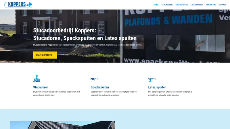 Website van Alex Koppers - Stucadoorbedrijf
