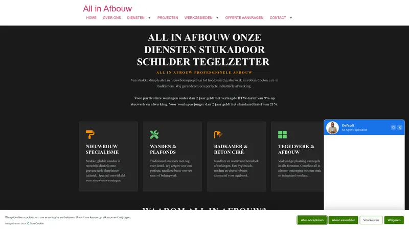 Website van All in Afbouw