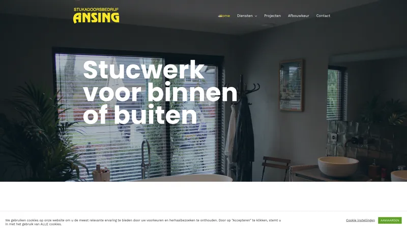 Website van Ansing Stucadoorsbedrijf