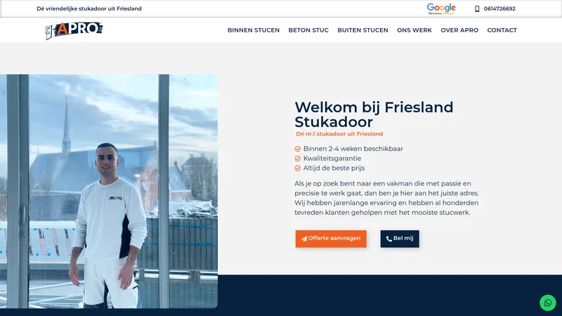 Website van APRO stukadoor