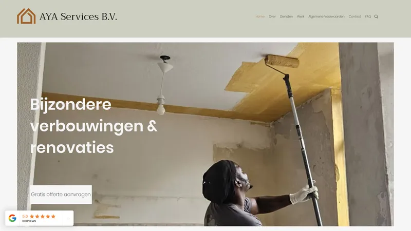 Website van AYA Services B.V.
