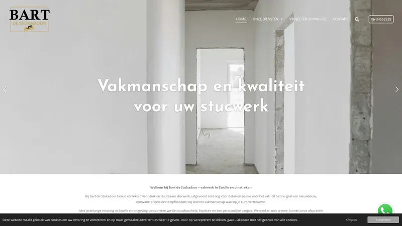 Website van Bart De Stukadoor - Stukadoor Zwolle