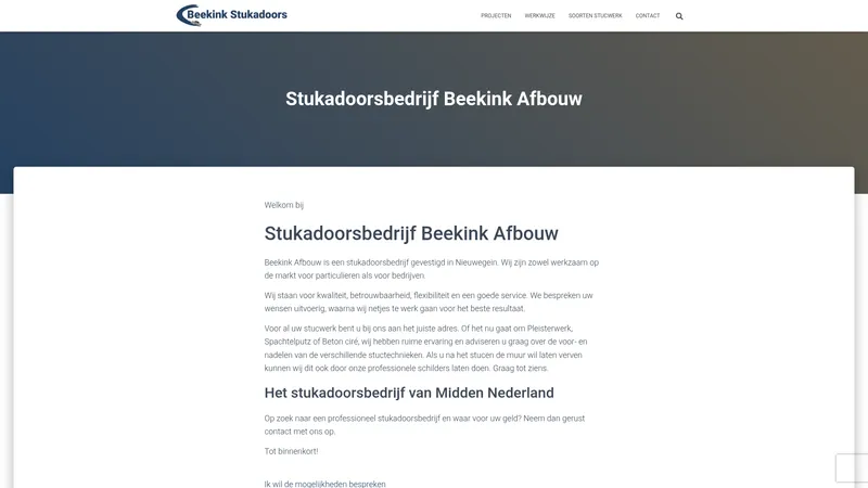 Website van Beekink Afbouw - stukadoors