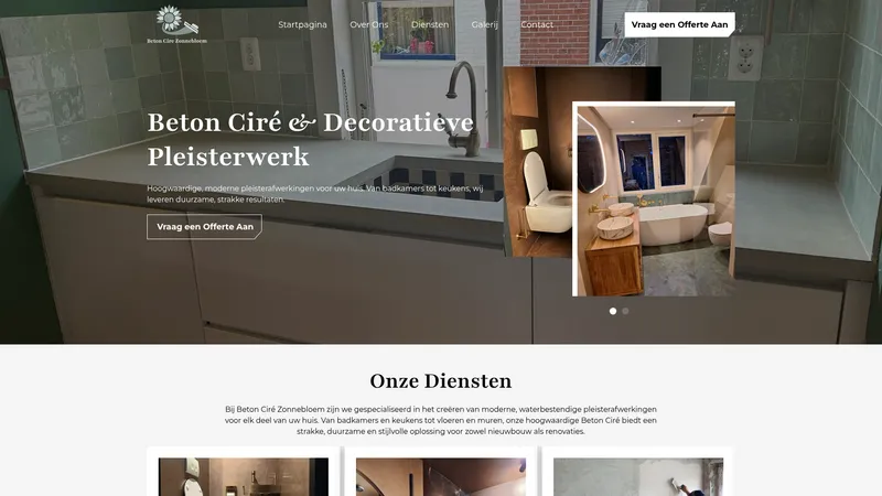 Website van Beton Cire De Zonnebloem