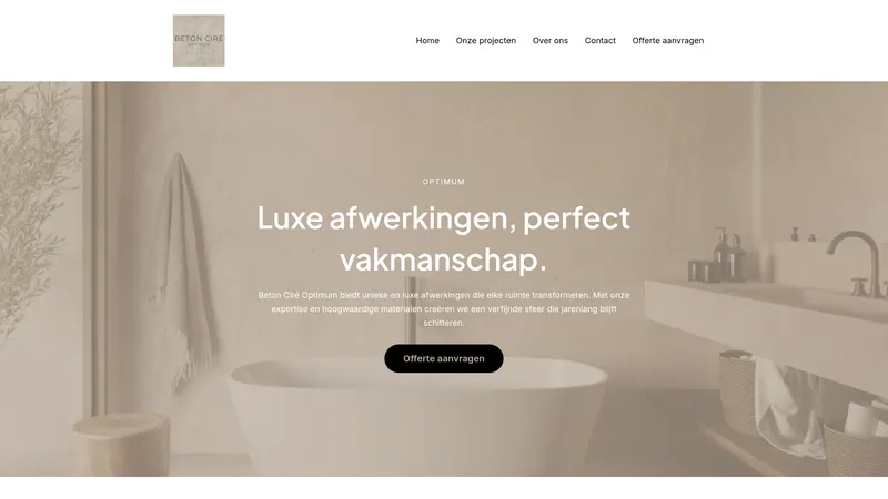 Website van Beton Cire Optimum