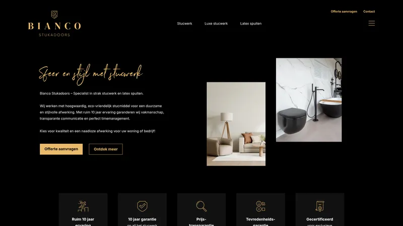 Website van Bianco stukadoors