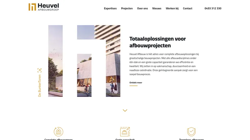 Website van Bidec Afbouw BV
