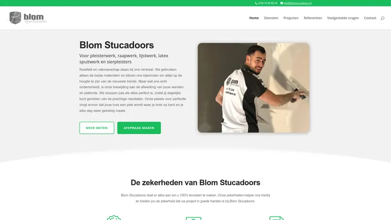 Website van Blom Stucadoors | Stukadoor in Zoetermeer, Den Haag en omstreken