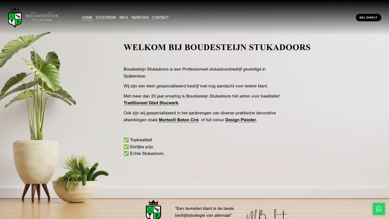 Website van Boudesteijn Stukadoors