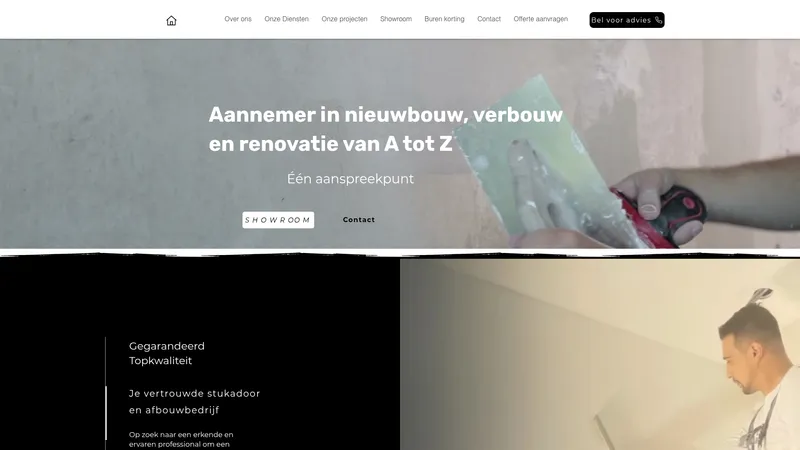 Website van Bozyel Stukadoors & Afbouw