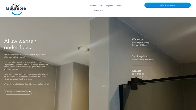 Website van Buurstee Afbouw De Laatste hand