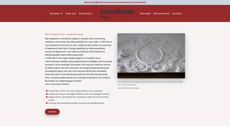 Website van Castellanos Afbouw