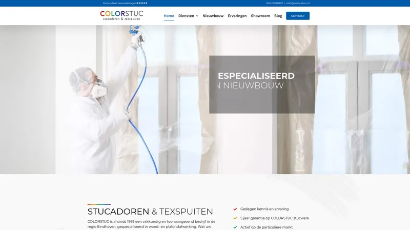 Website van COLORSTUC stucadoren & texspuiten