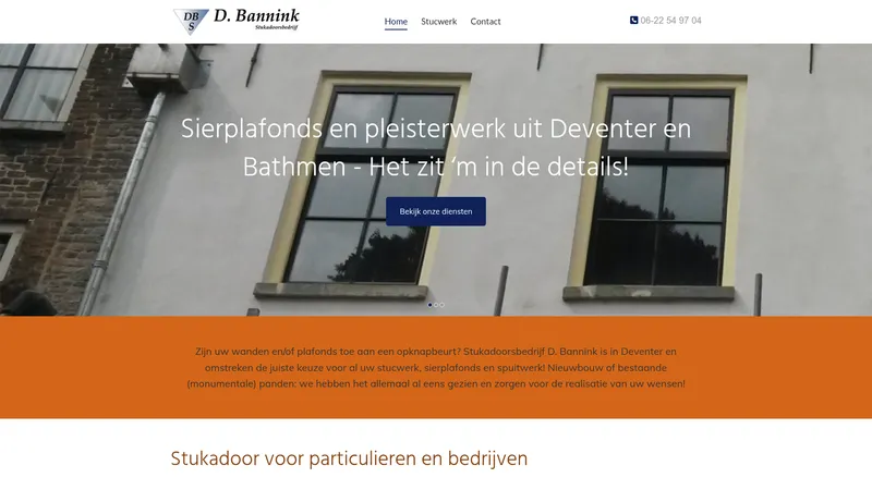 Website van D. Bannink Stukadoorsbedrijf