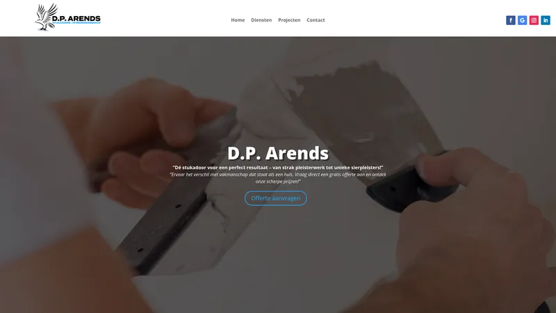 Website van D P Arends stukadoors groningen