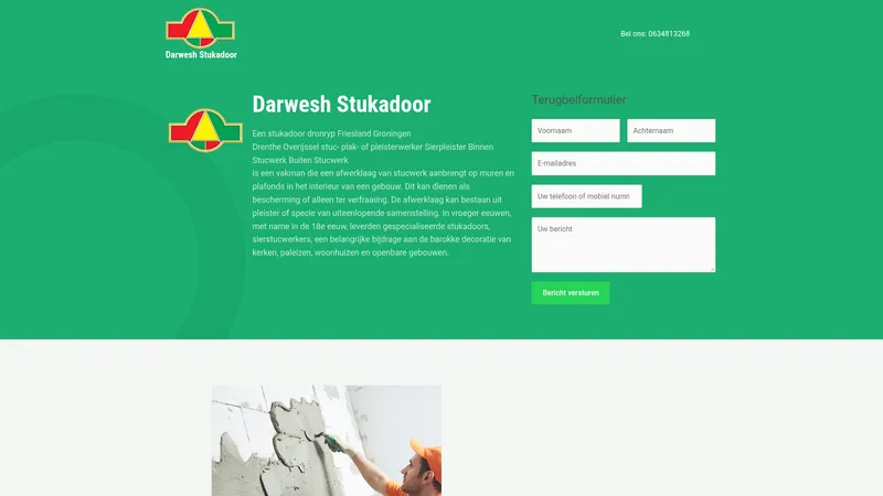 Website van Darwesh Stukadoor