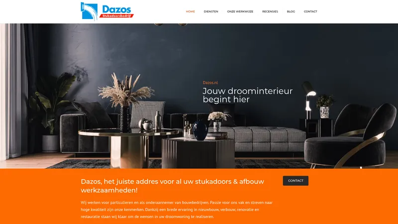 Website van Dazos Stukadoorsbedrijf
