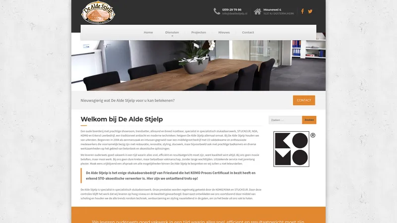 Website van De Âlde Stjelp Totaal Afbouw