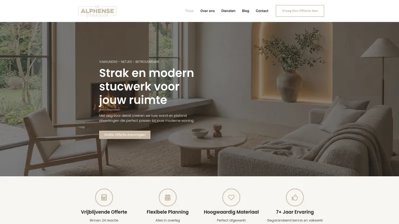 Website van De Alphense Stukadoor
