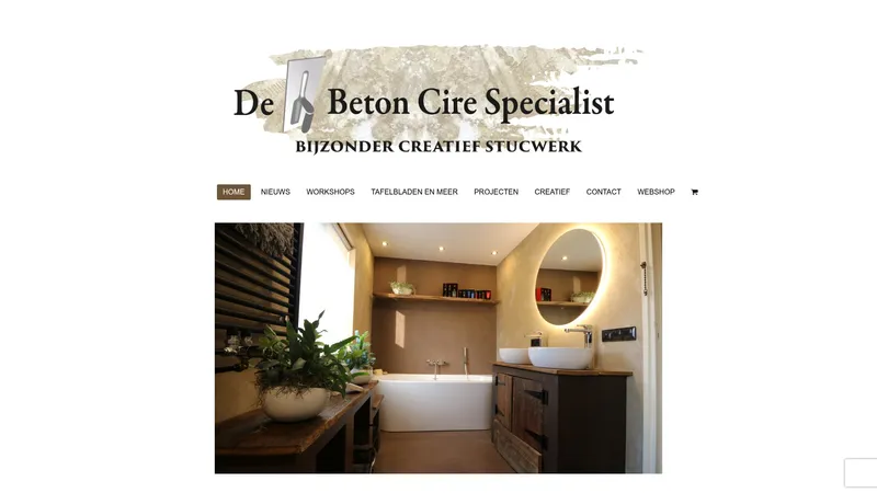 Website van De Beton Cire Specialist