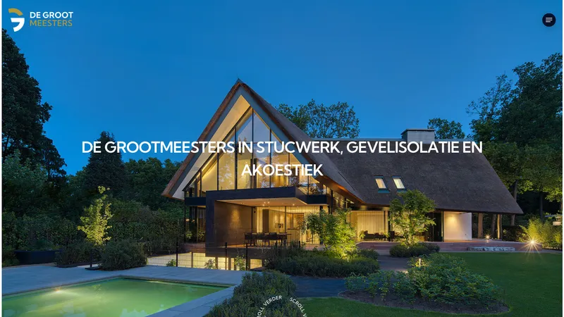 Website van De Grootmeesters (Stukadoorsbedrijf de Groot)