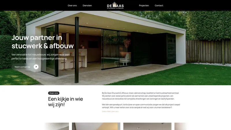 Website van De Haas Stucwerk & Afbouw