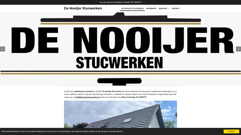 Website van De Nooijer Stucwerken Zwolle