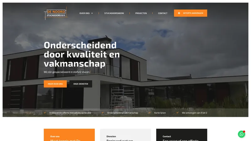 Website van De Noord Stucadoors