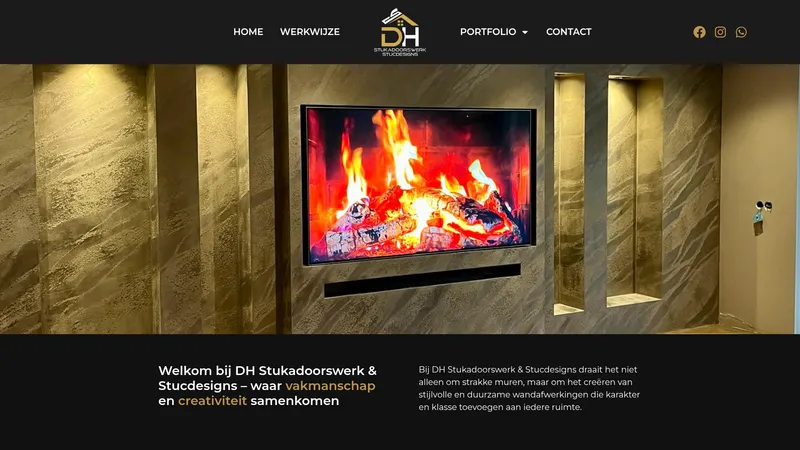 Website van DH Stukadoorswerk & Stucdesigns