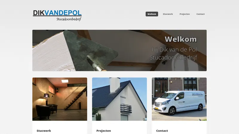 Website van Dik van de Pol Stucadoorsbedrijf