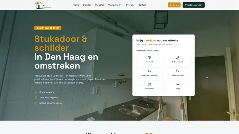 Website van DR Stukadoor & Schilder