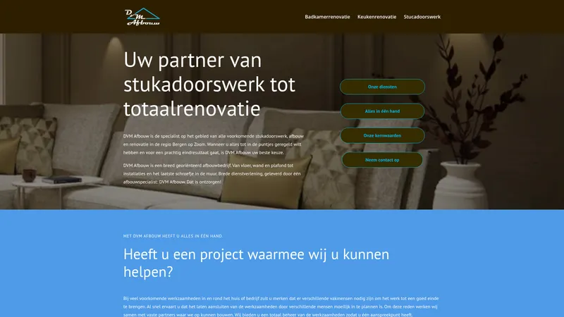 Website van DVM Afbouw