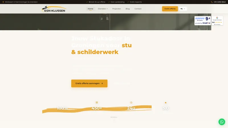 Website van Esn-Klussen Stukadoor en Schilder in Groningen