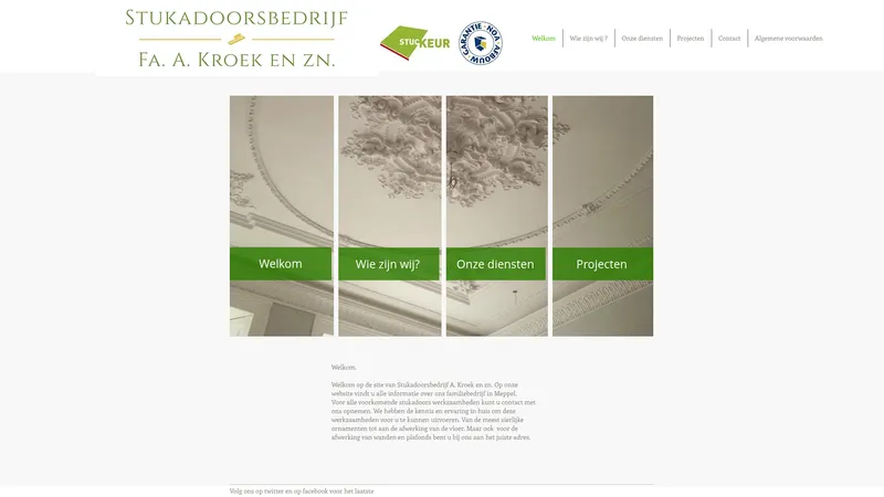 Website van Fa. A. Kroek en Zn.