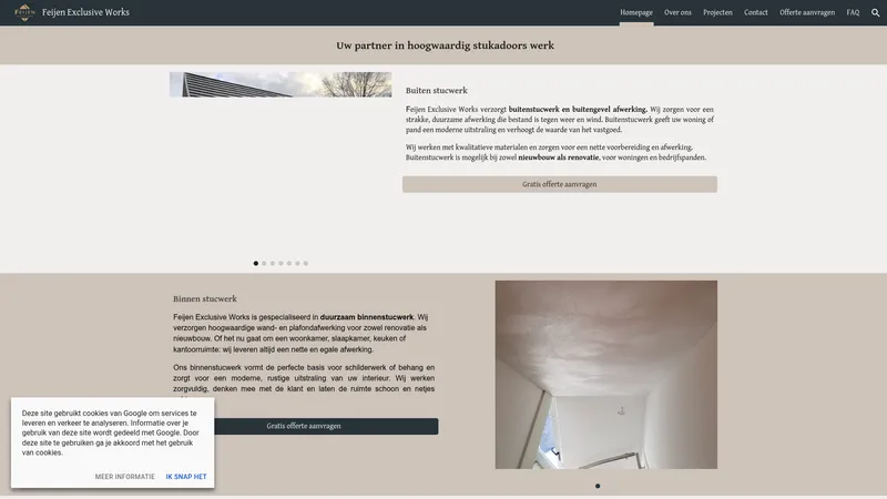Website van Feijen Exclusive Works
