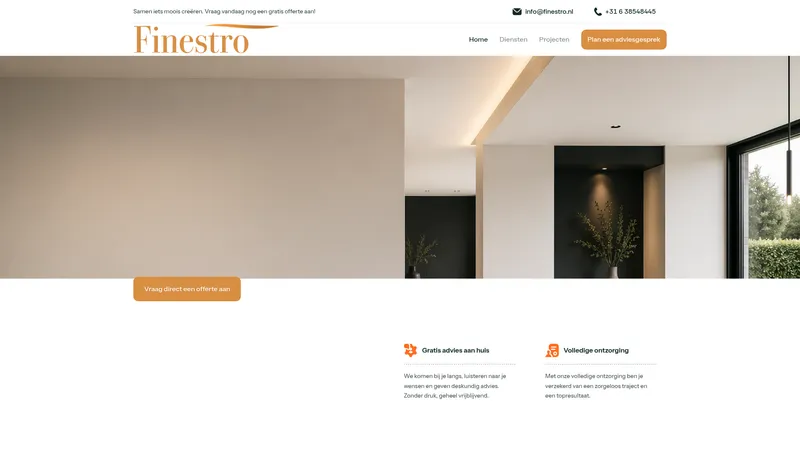 Website van Finestro | Stucwerk & Wandafwerking