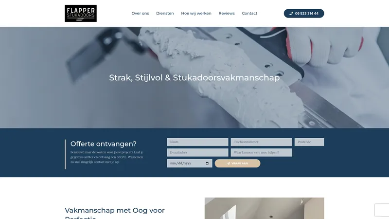 Website van Flapper Stukadoors