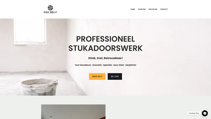 Website van Flex Bouw Stukadoors