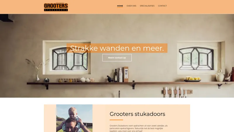 Website van Grooters Stukadoors