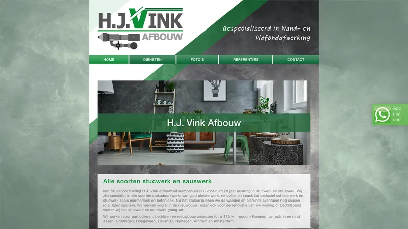 Website van H.J Vink Afbouw