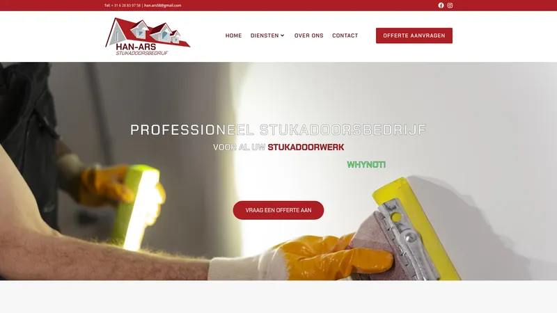 Website van Han-Ars Stukadoorsbedrijf