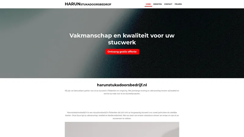 Website van Harunstukadoorsbedrijf