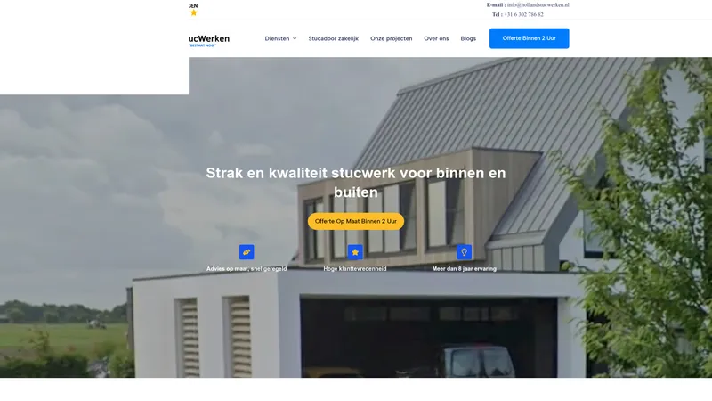 Website van Holland Stucwerken